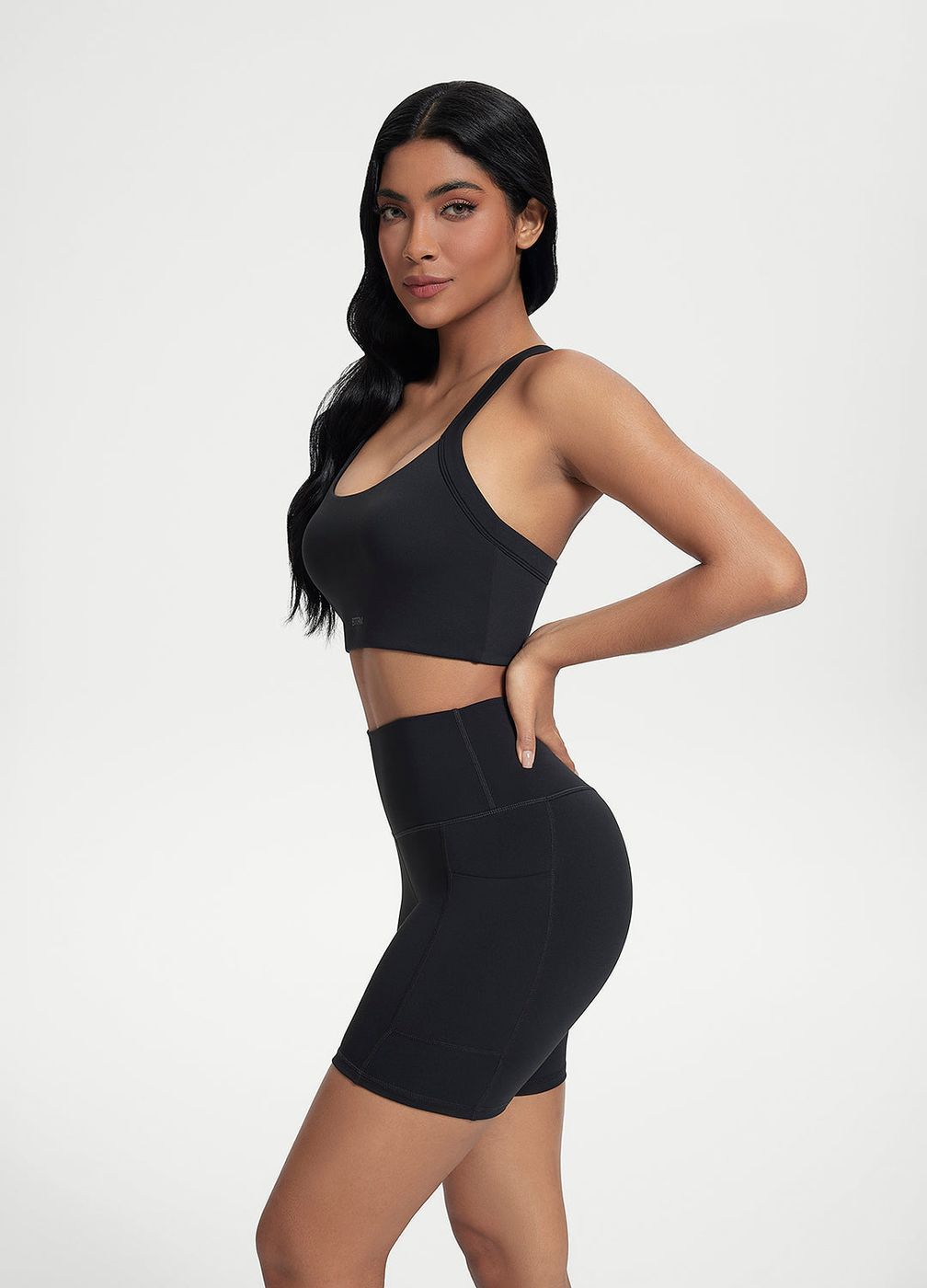 Cross Form Support Top in Black, second view