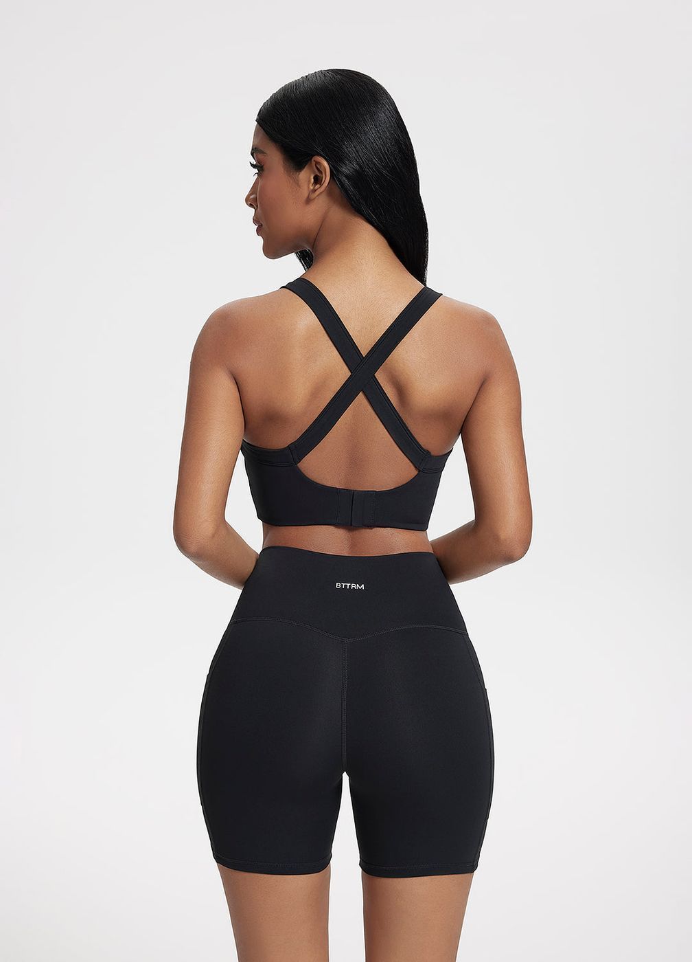 Cross Form Support Top in Black, detail