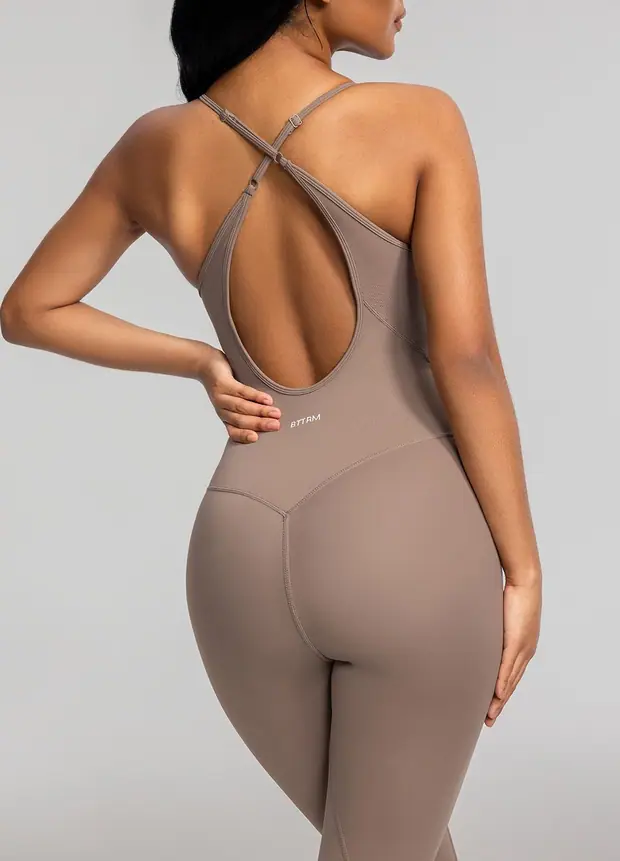 Crossback Bodysuit in Cocoa, front view