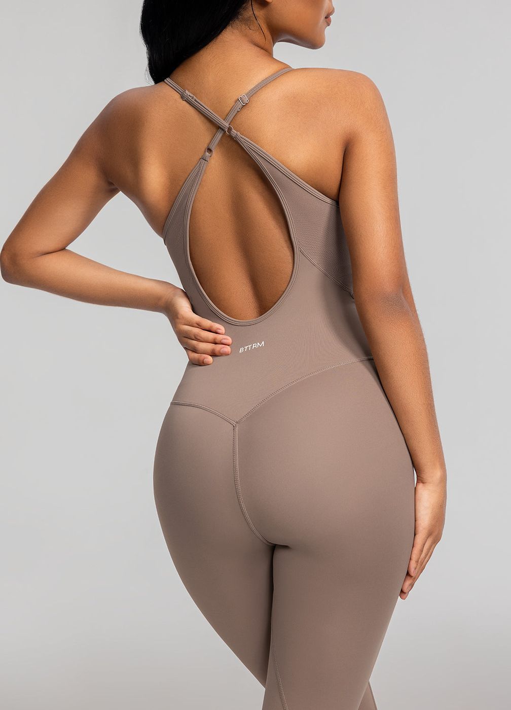 Crossback Bodysuit in Cocoa, front view