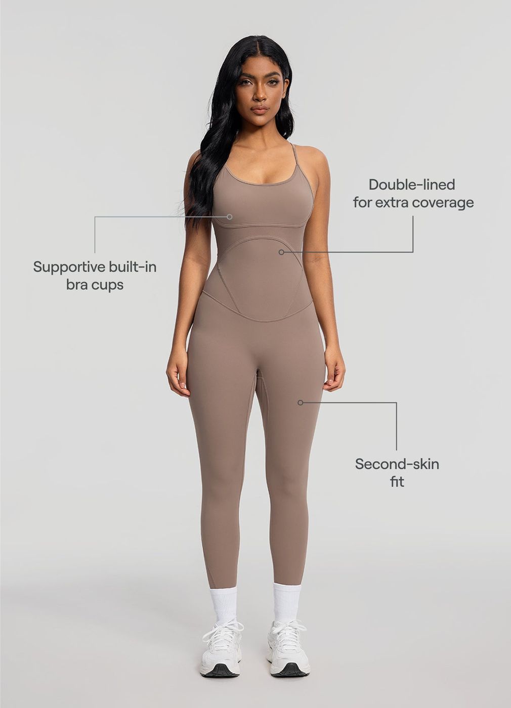 Crossback Bodysuit in Cocoa, second view
