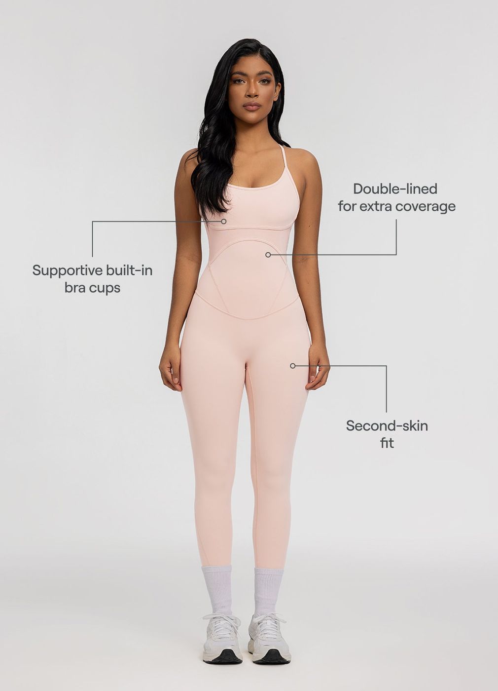 Crossback Bodysuit in Seashell, second view