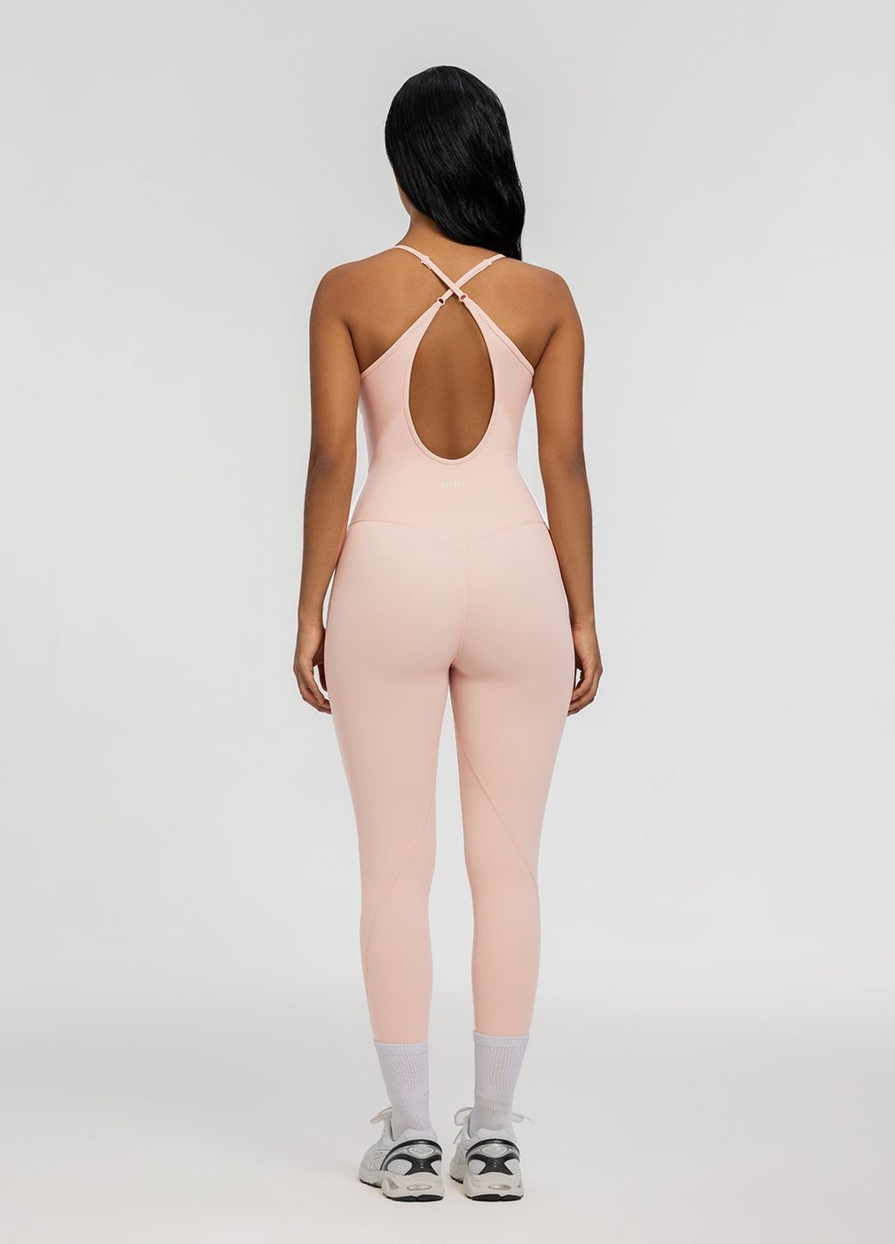 Crossback Bodysuit in Seashell, detail