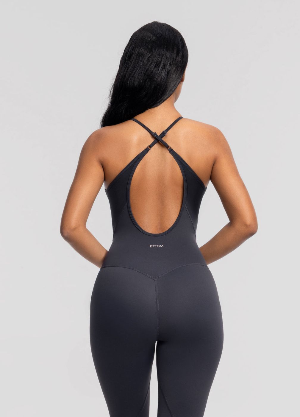 Crossback Bodysuit in Charcoal, front view