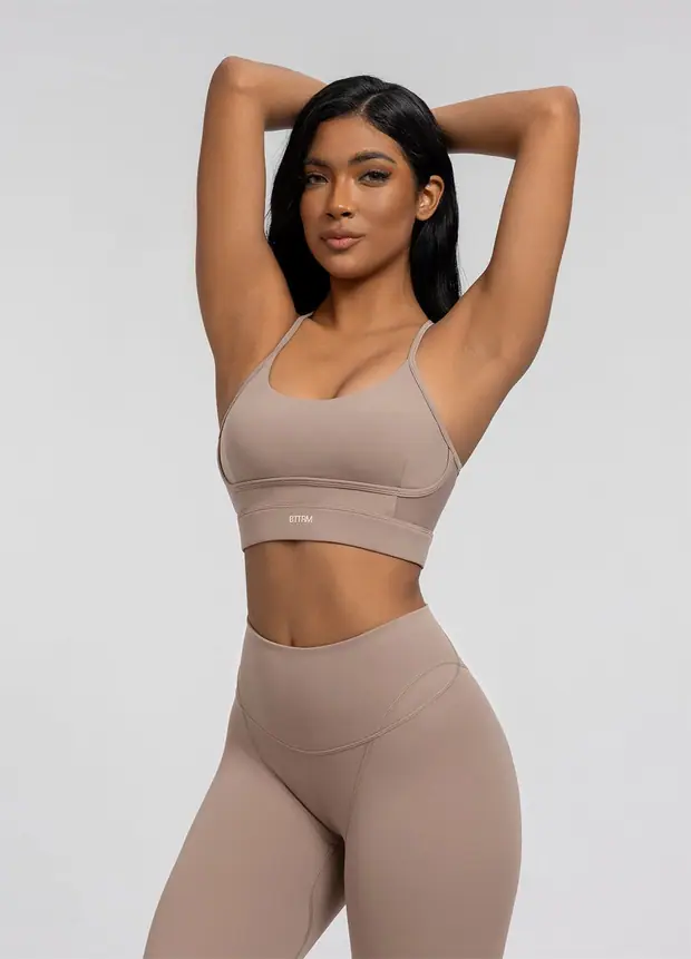 Crossback Bra in Cocoa, front view