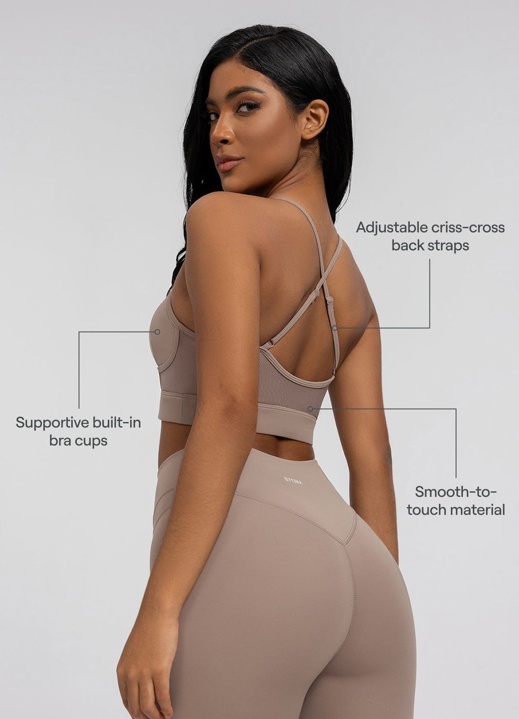 Crossback Bra in Cocoa, second view