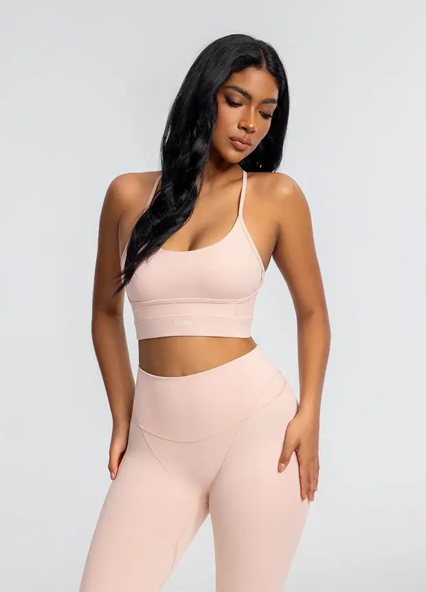 Crossback Bra in Seashell, front view
