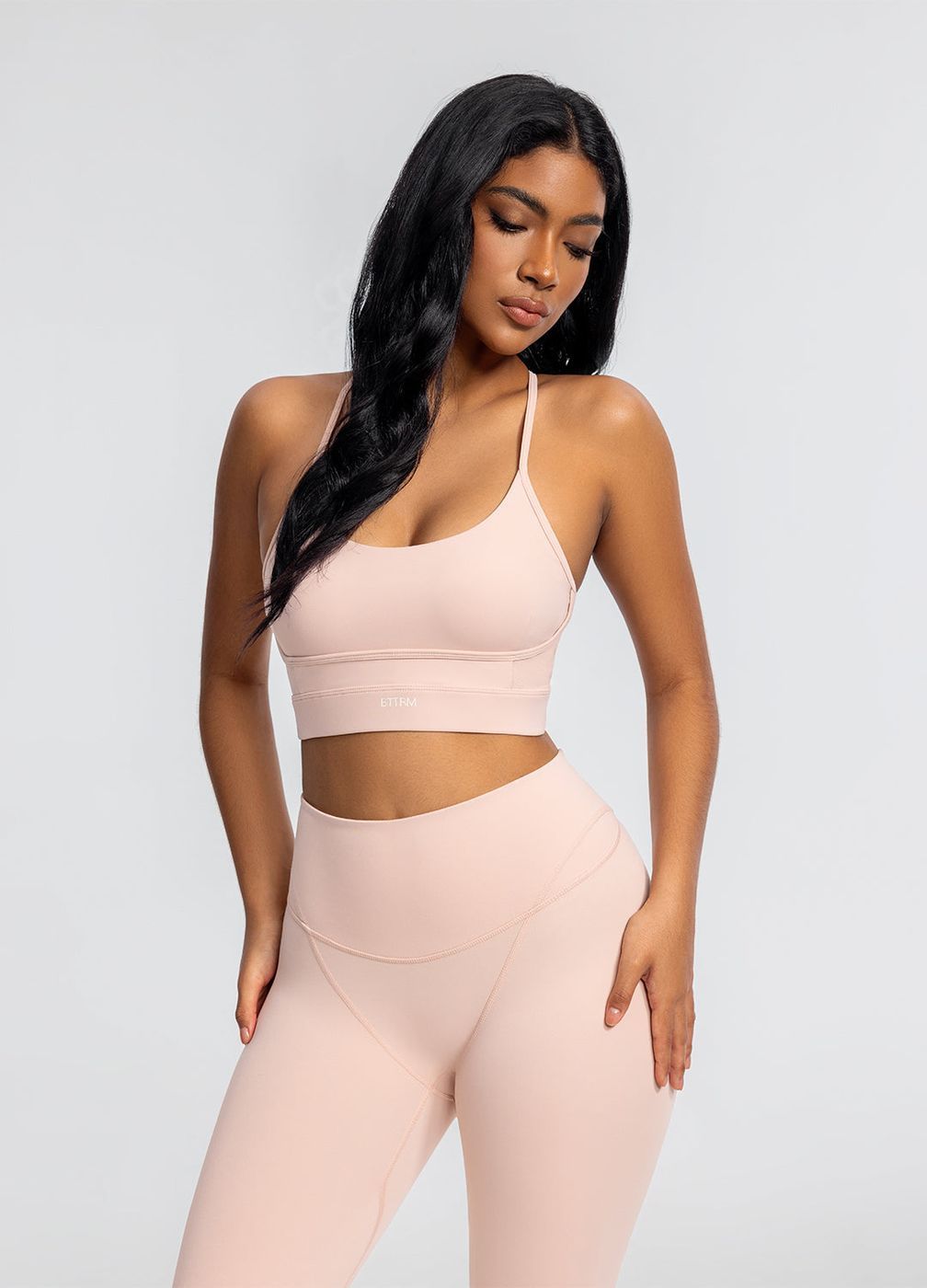 Crossback Bra in Seashell, front view