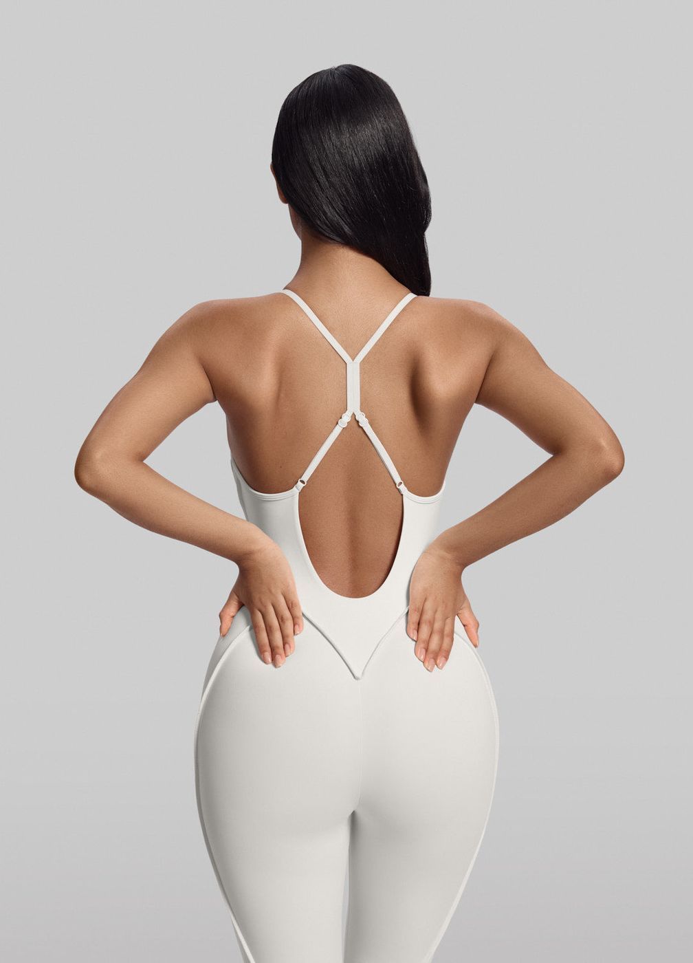 Crossback Catsuit in Ivory, detail