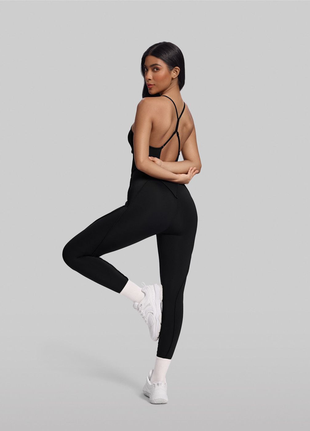 Crossback Catsuit in Black, detail