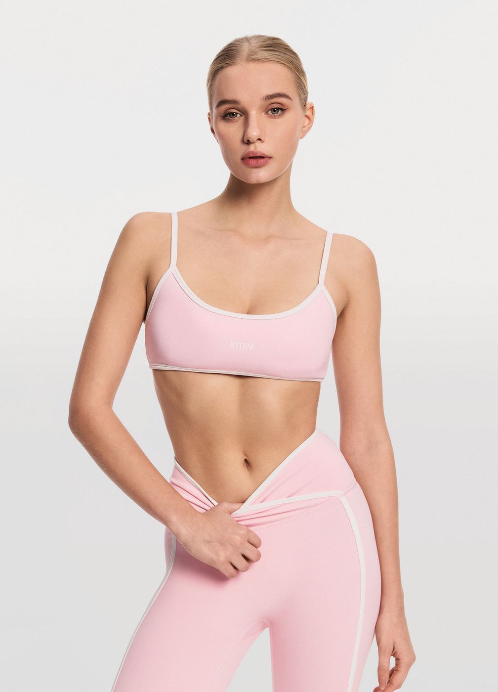 Crossover Waist Leggings in Ballet Pink, second view