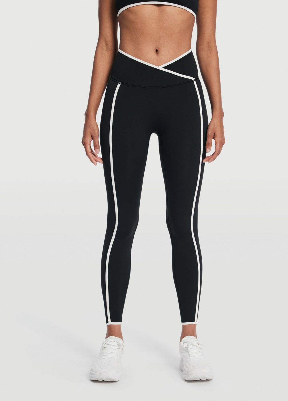 Crossover Waist Leggings in Black, second view