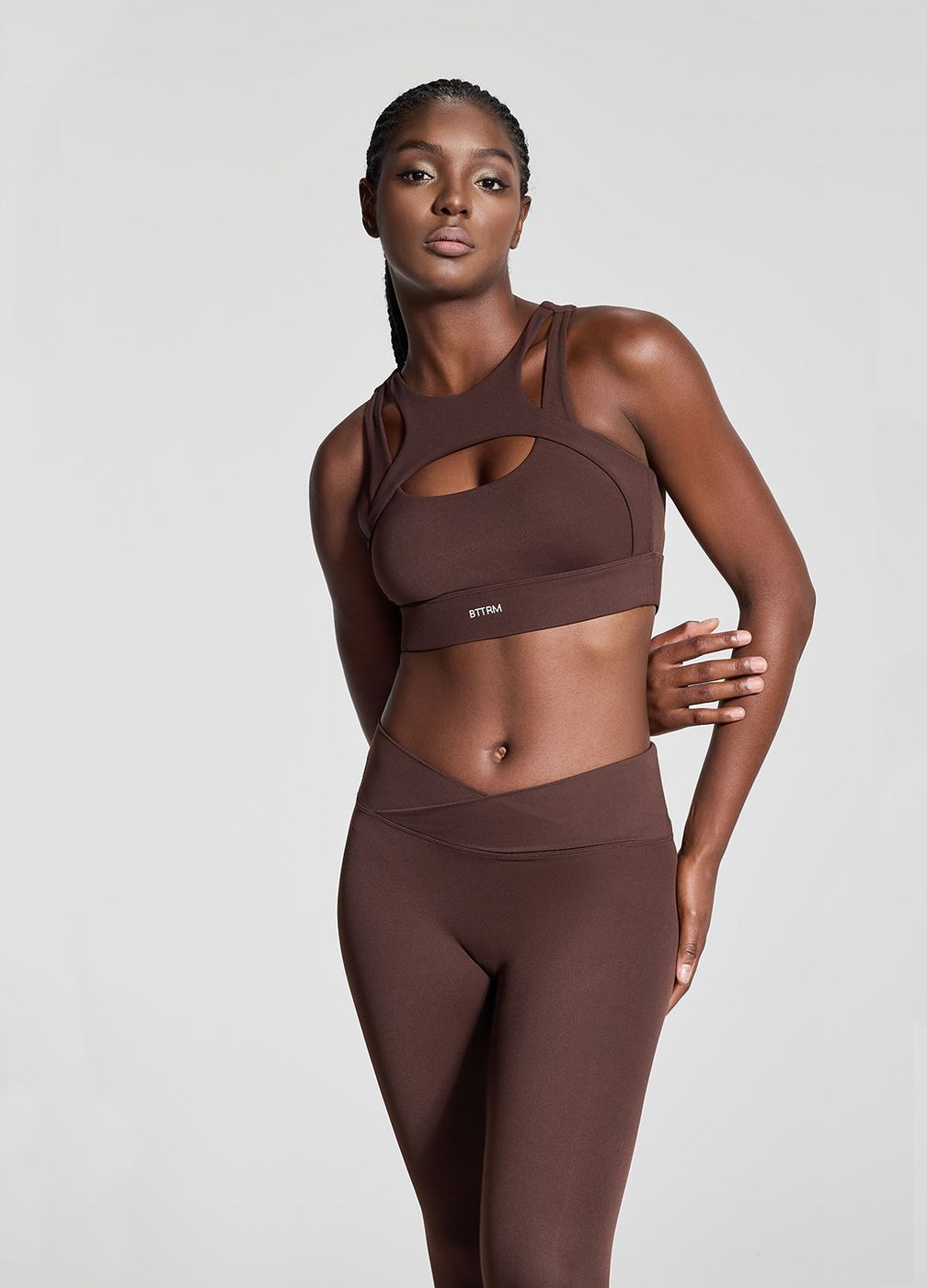 Elegance Cutout Top in Chocolate, front view