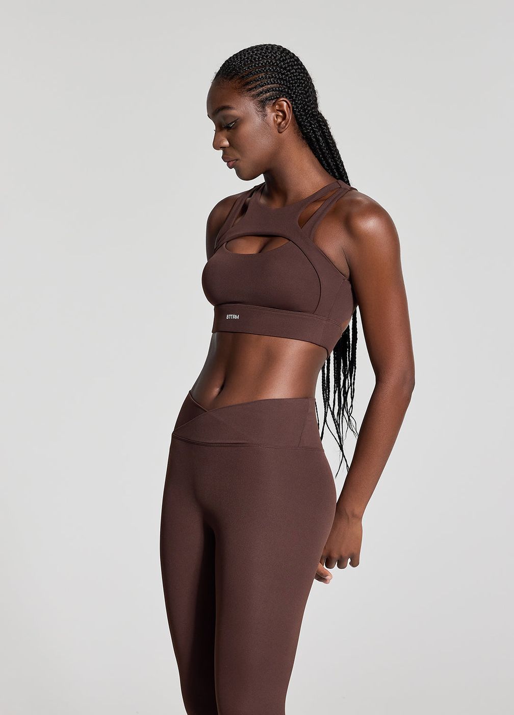 Elegance Cutout Top in Chocolate, detail