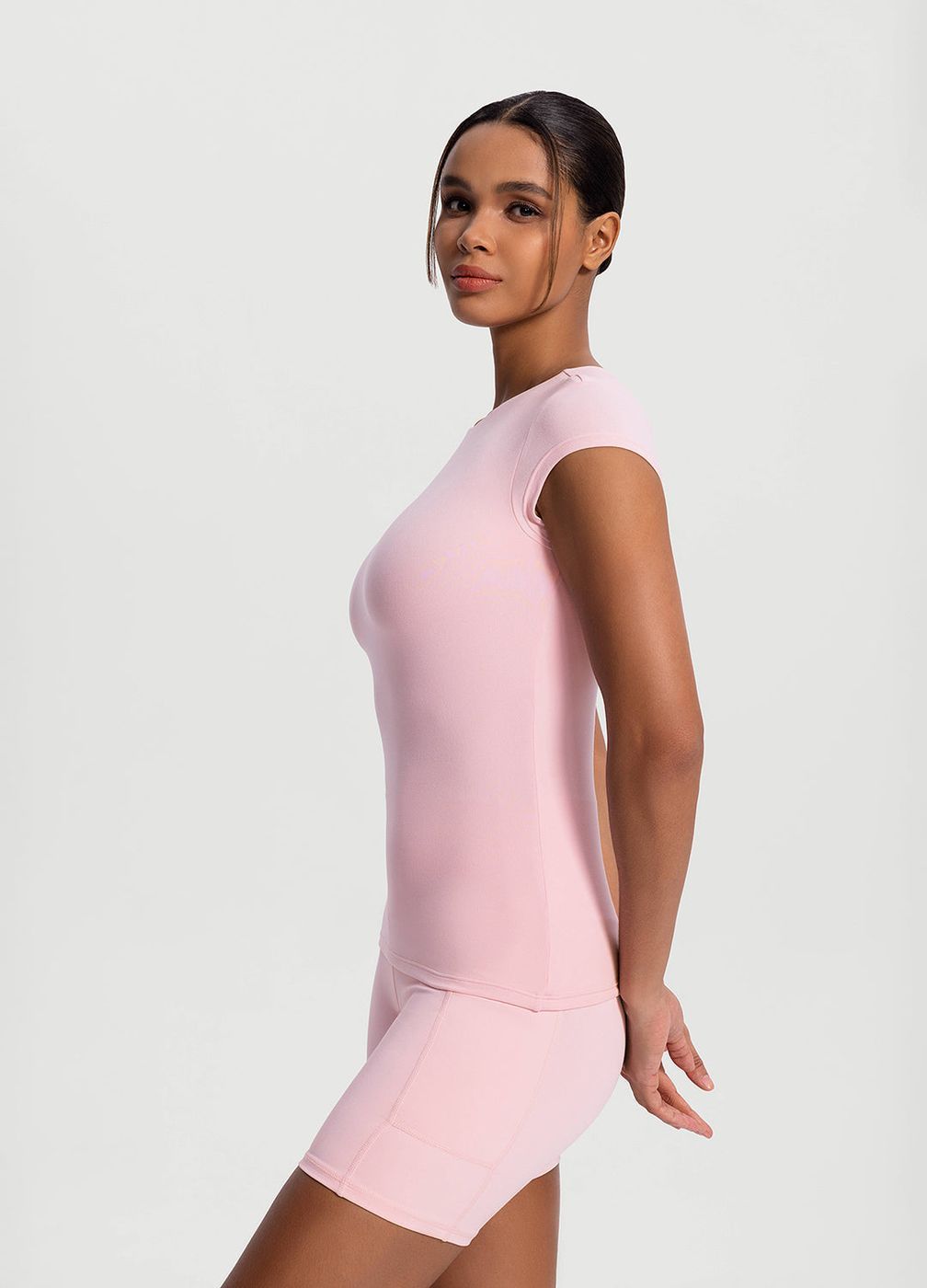 Essential Fitted Tee in Ballet Pink, second view