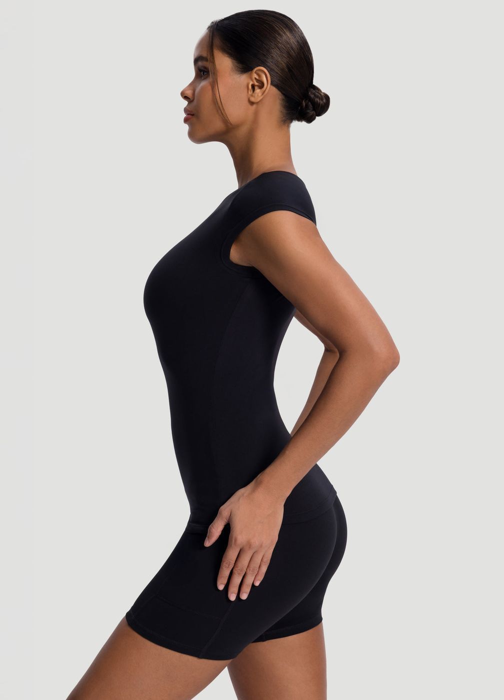 Essential Fitted Tee in Black, second view