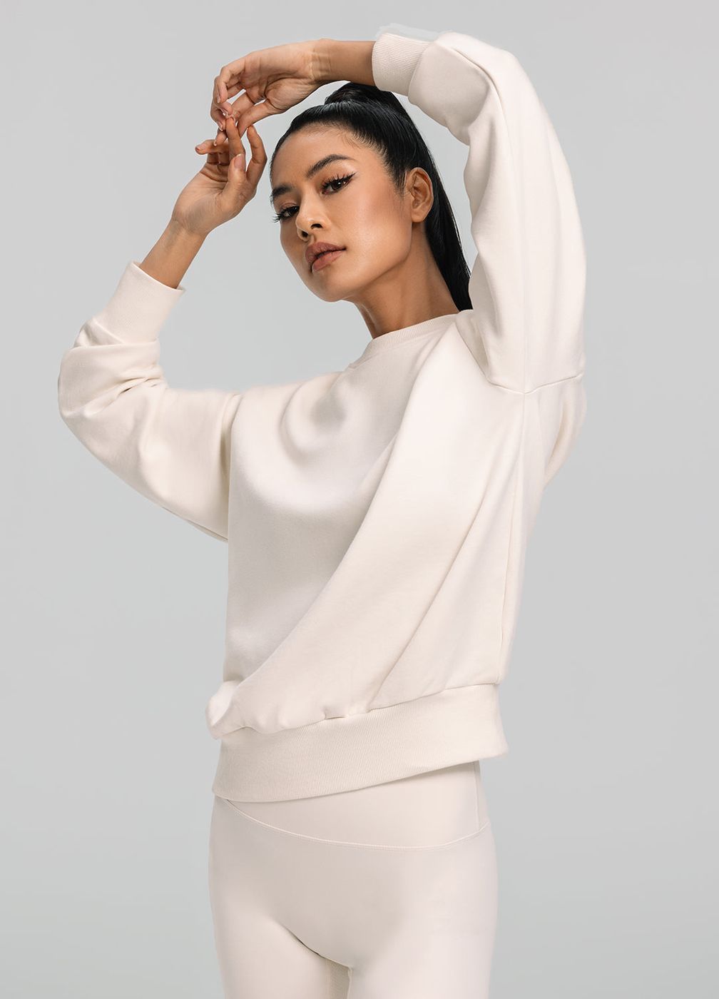 Everyday Active Sweatshirt in Ivory, front view