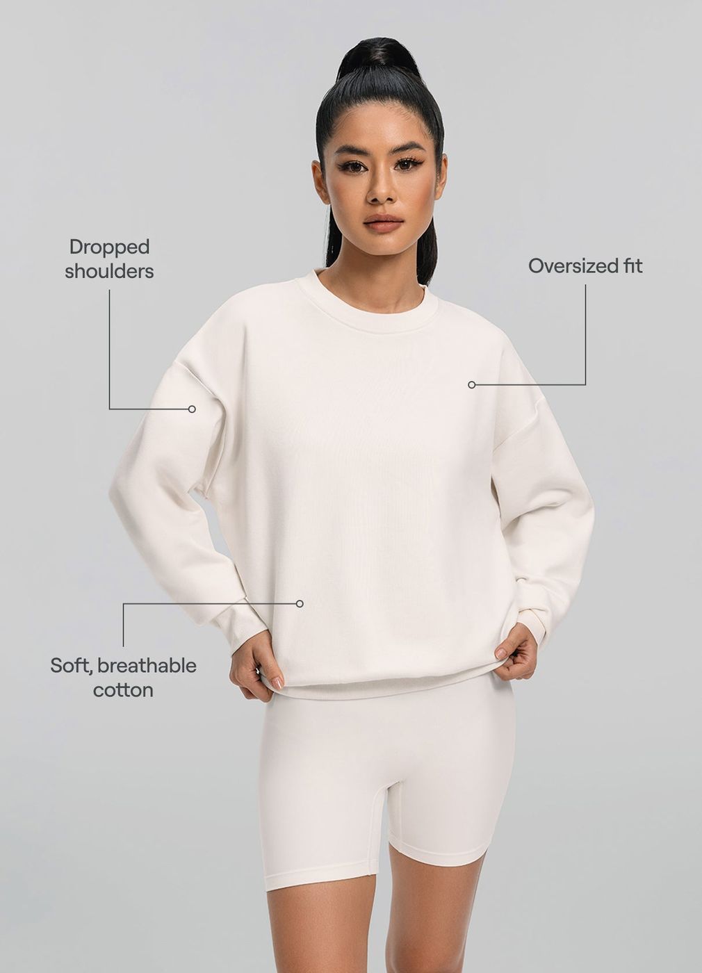 Everyday Active Sweatshirt in Ivory, second view