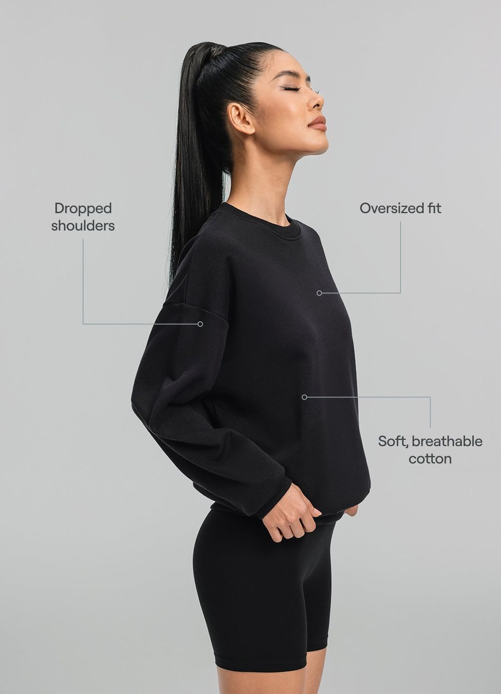 Everyday Active Sweatshirt in Black, second view