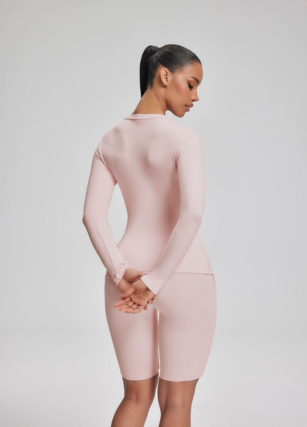 Everyday Long Sleeve Top in Ballet Pink, detail