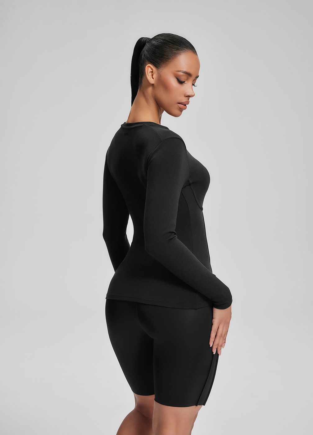 Everyday Long Sleeve Top in Black, second view