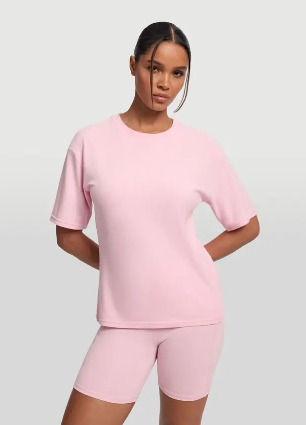 Everyday Relaxed T-shirt in Ballet Pink, front view