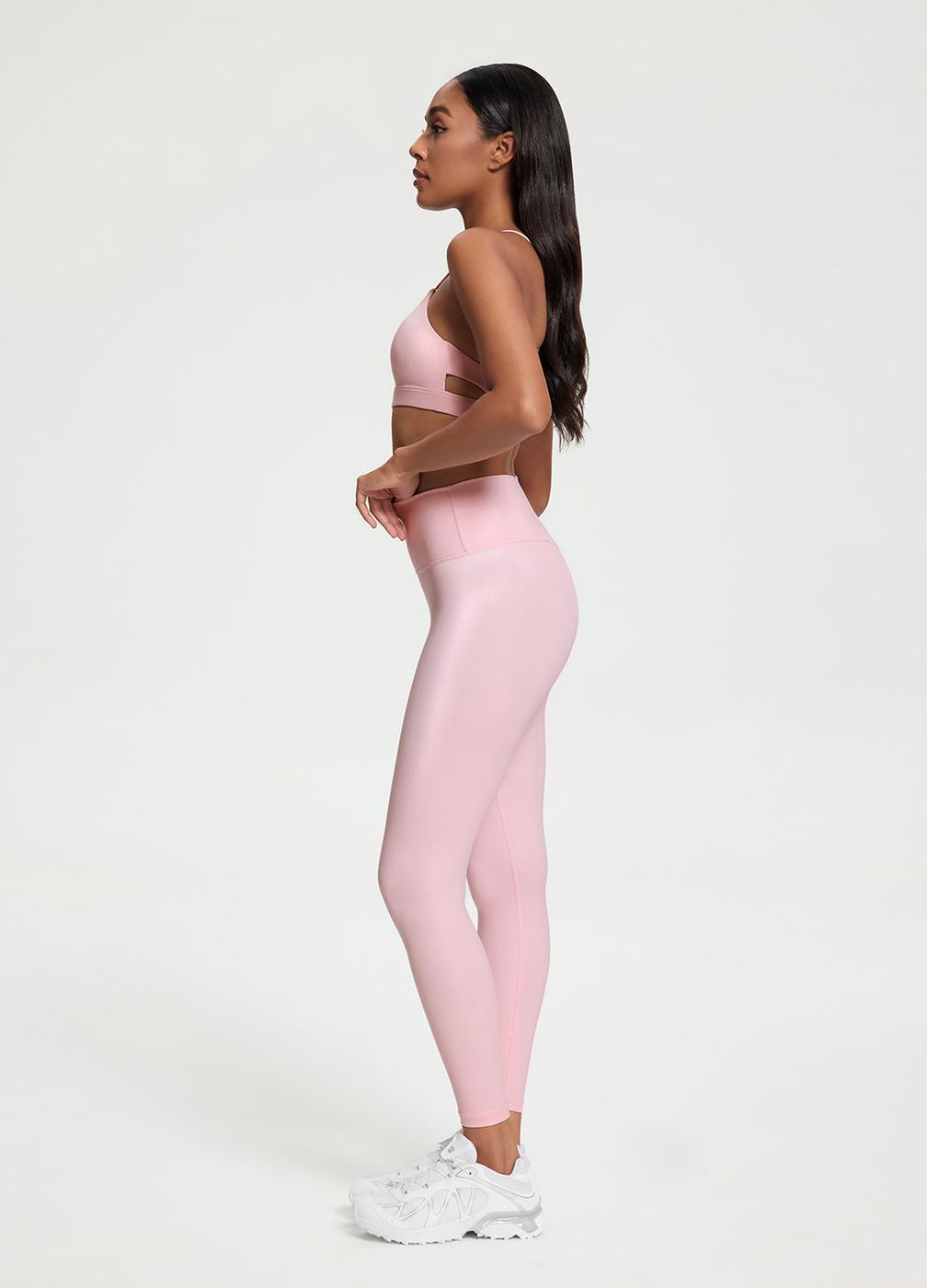 Faux Leather ⅞ Leggings in Ballet Pink, second view