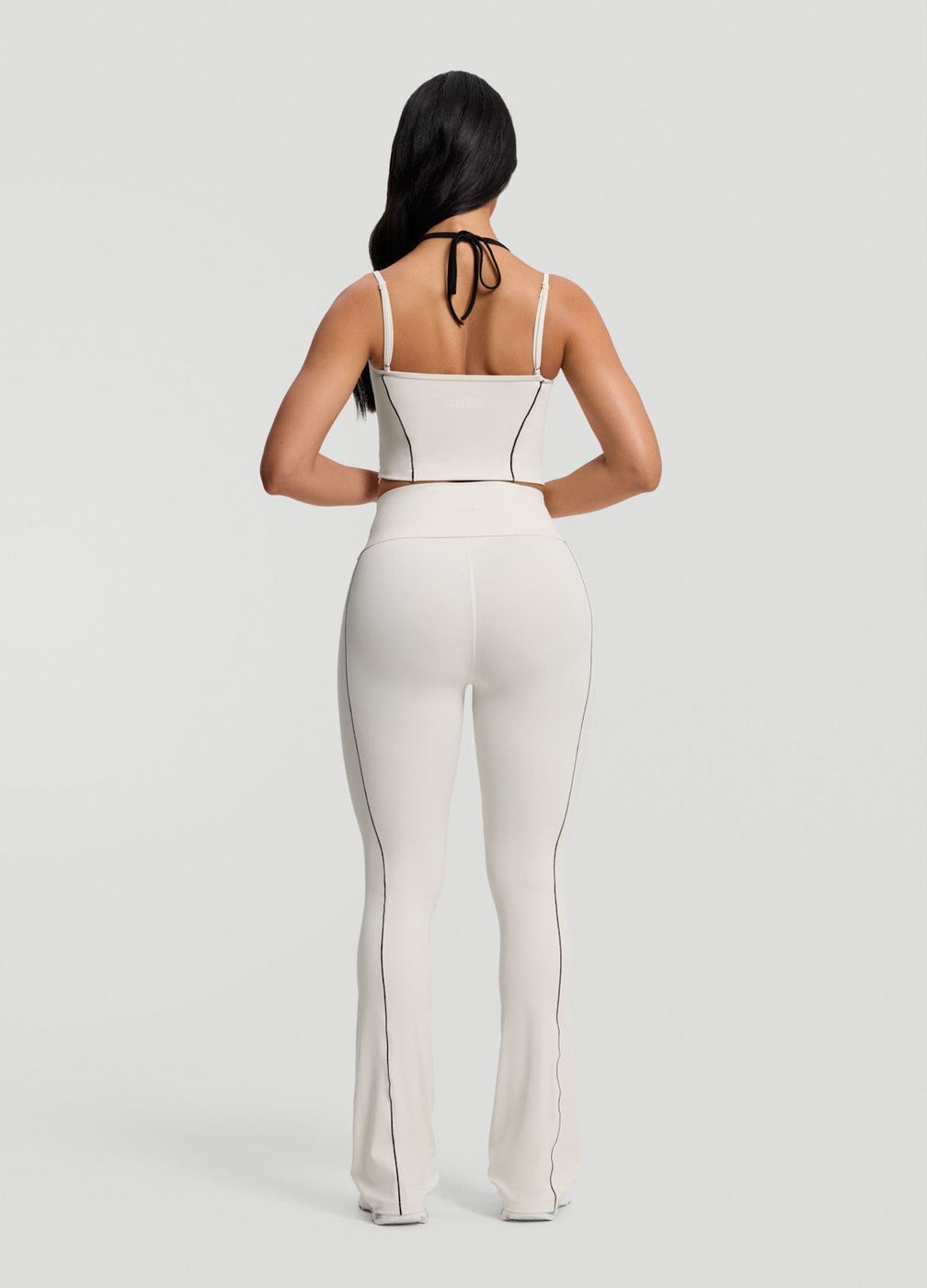 Flared Leggings in Ivory, detail