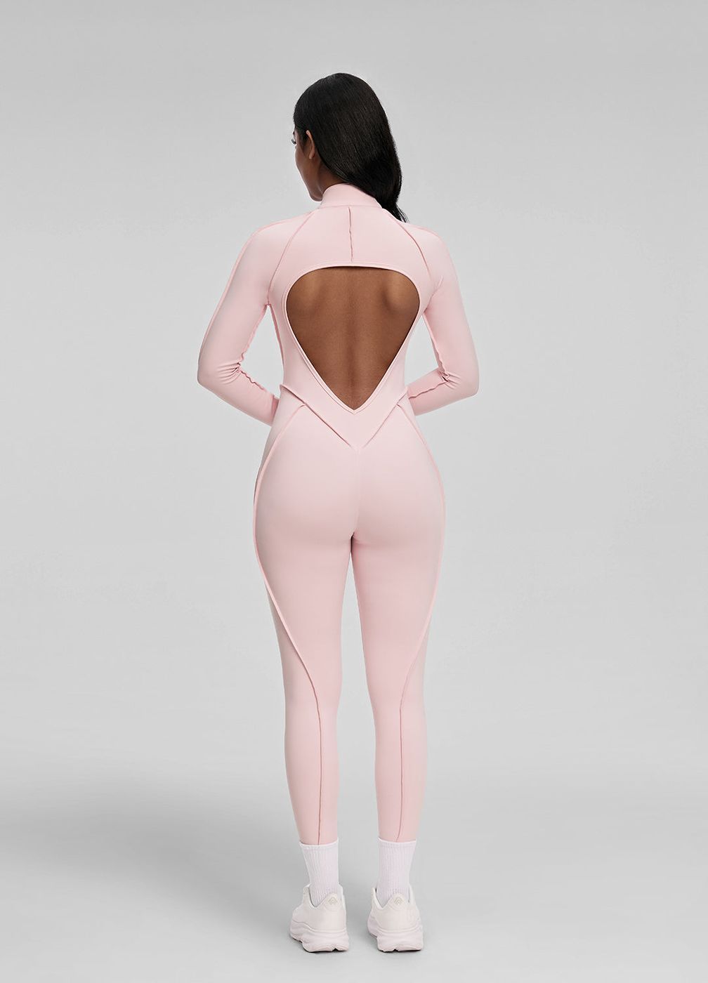 Full-length Catsuit in Ballet Pink, detail