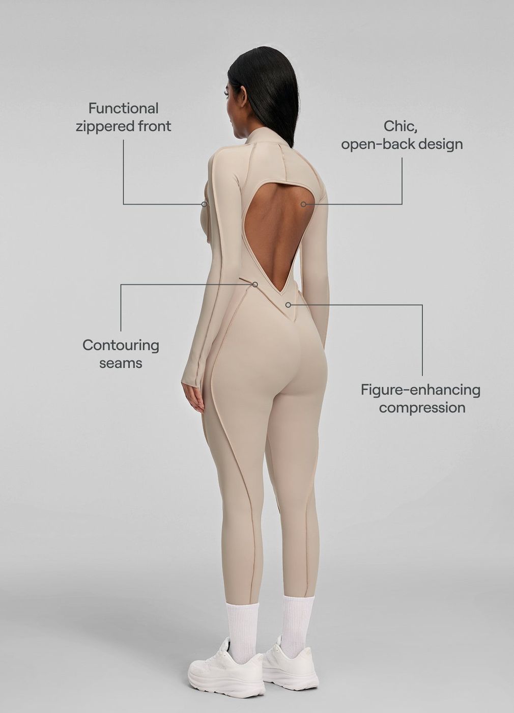 Full-length Catsuit in Oat Milk, second view