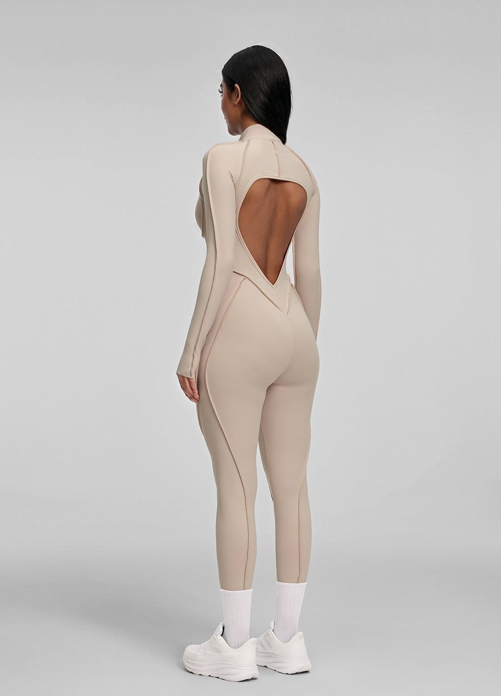 Full-length Catsuit in Oat Milk, detail