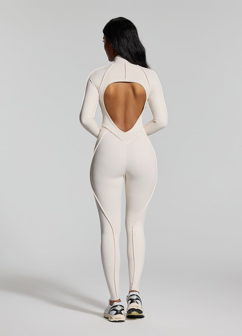 Full-length Catsuit in Ivory, detail