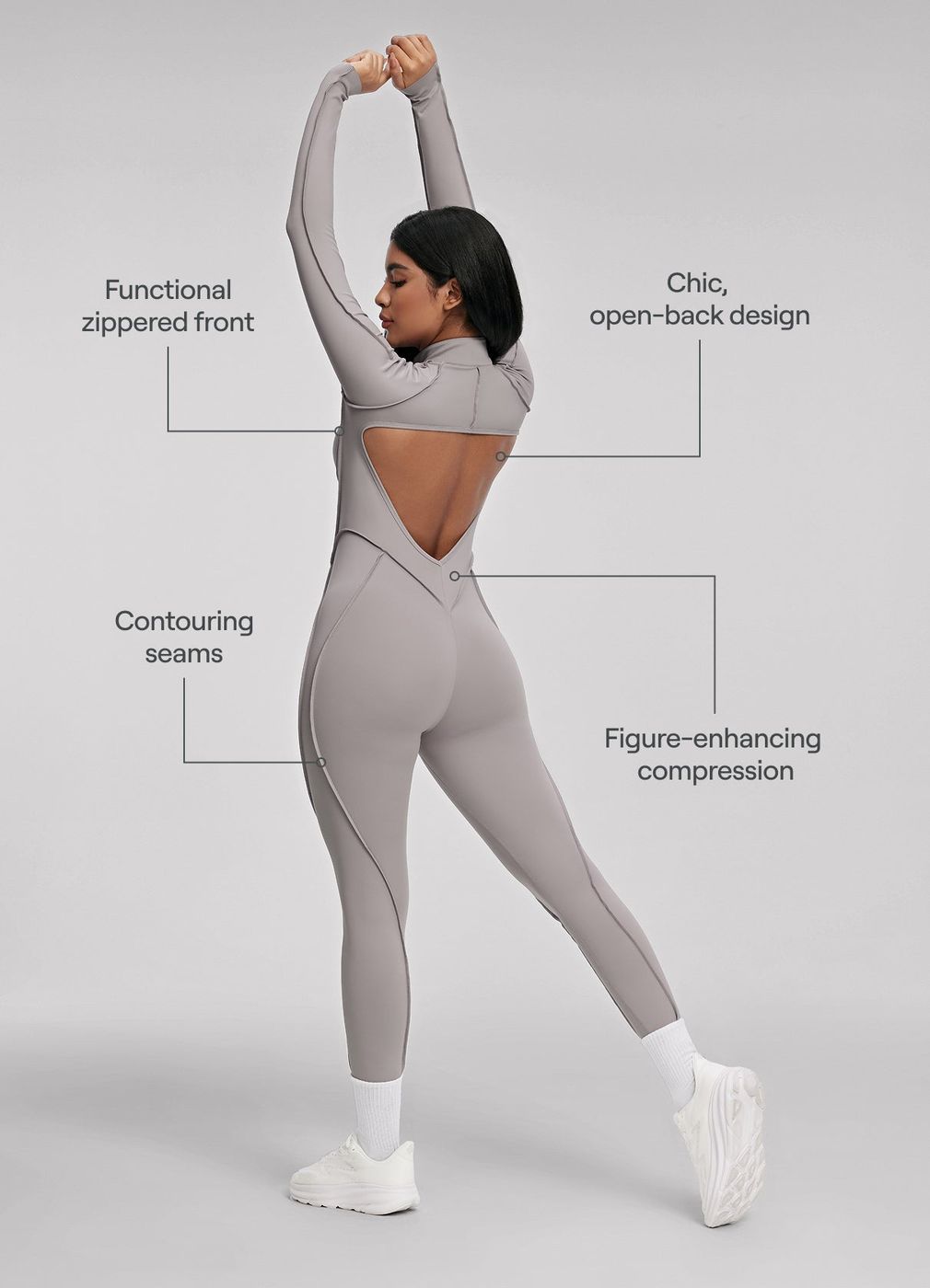 Full-length Catsuit in Cool Gray, second view