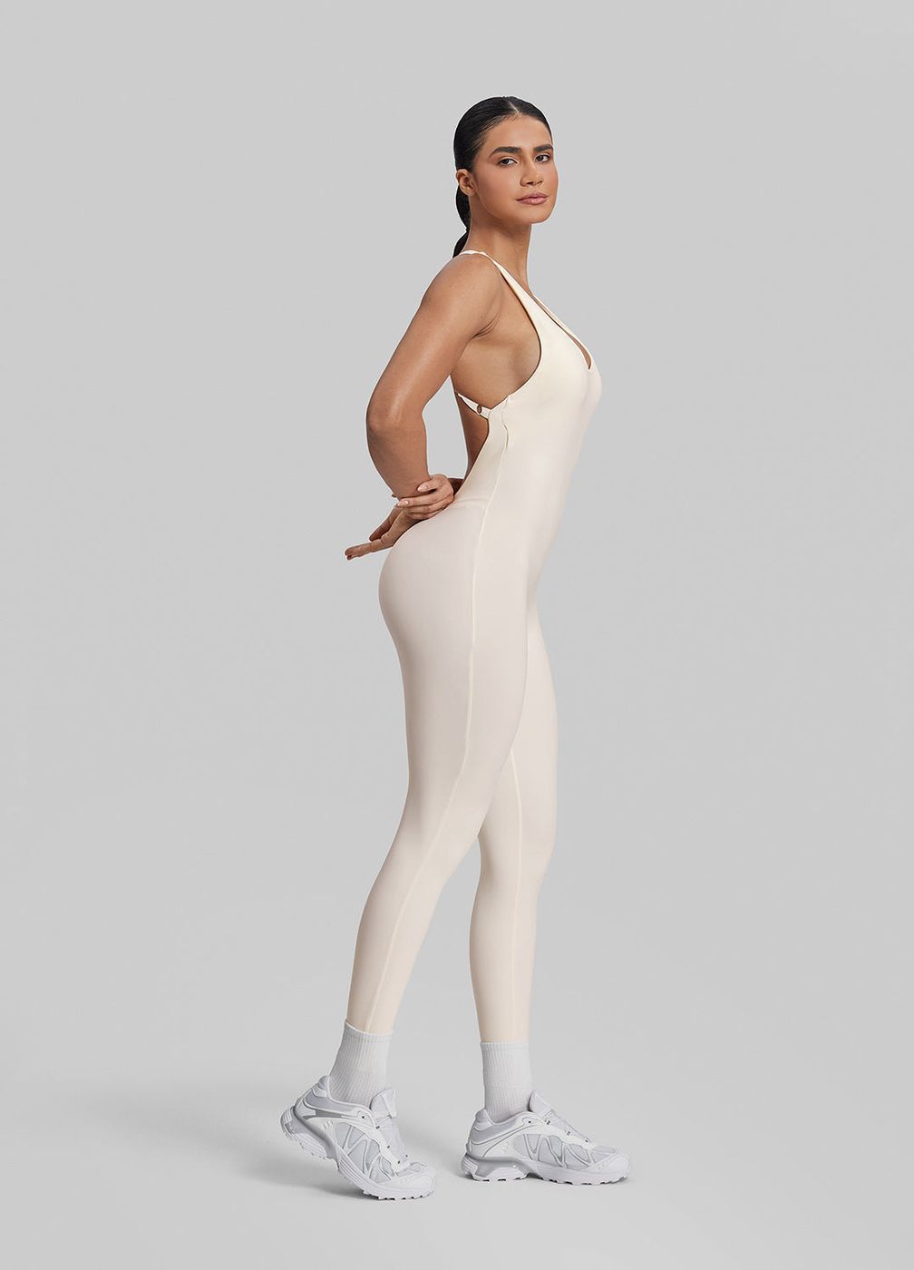 Full Length Crossback Bodysuit in Ivory, second view