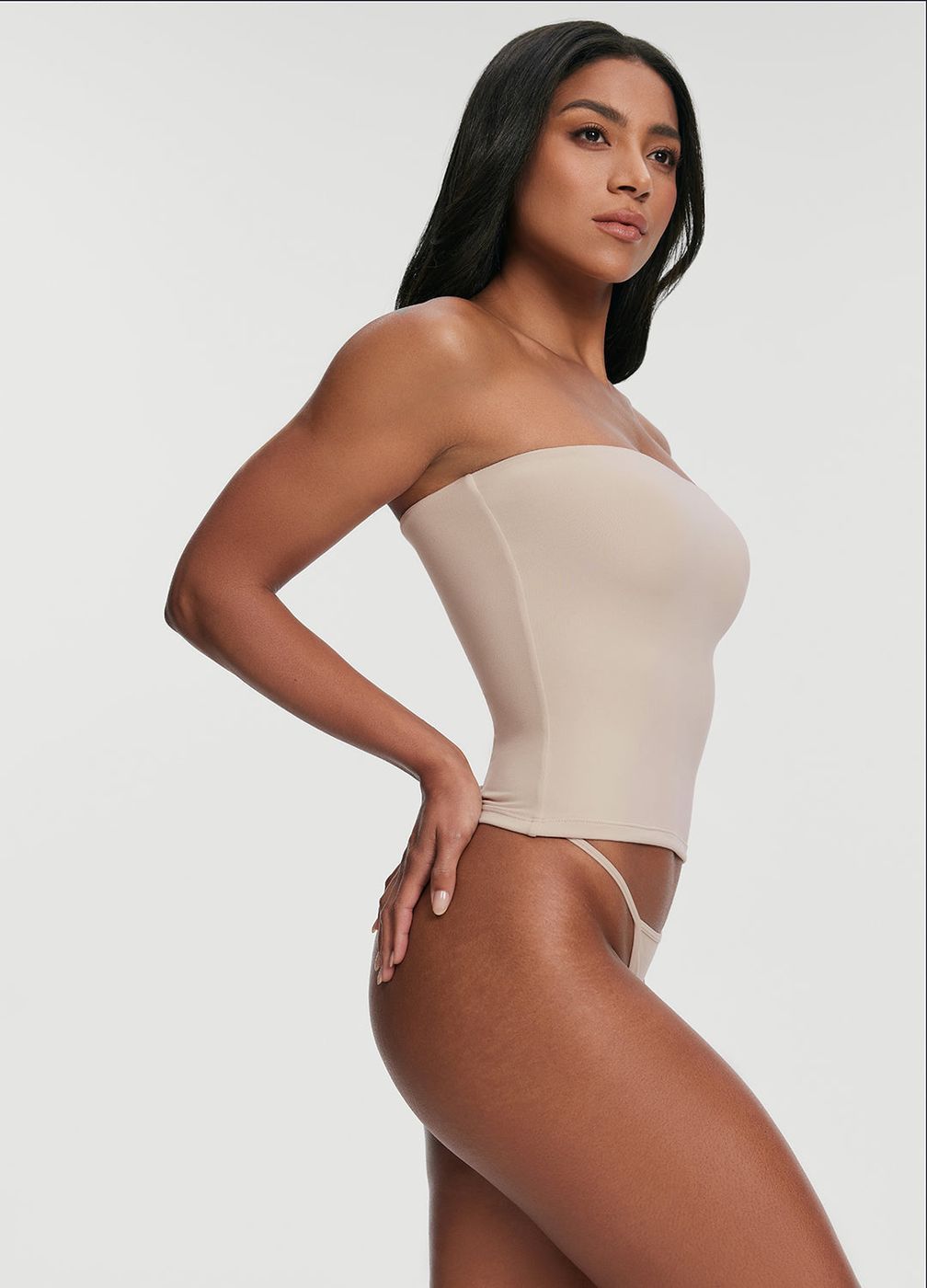 Full-length Tube Top in Oat Milk, detail