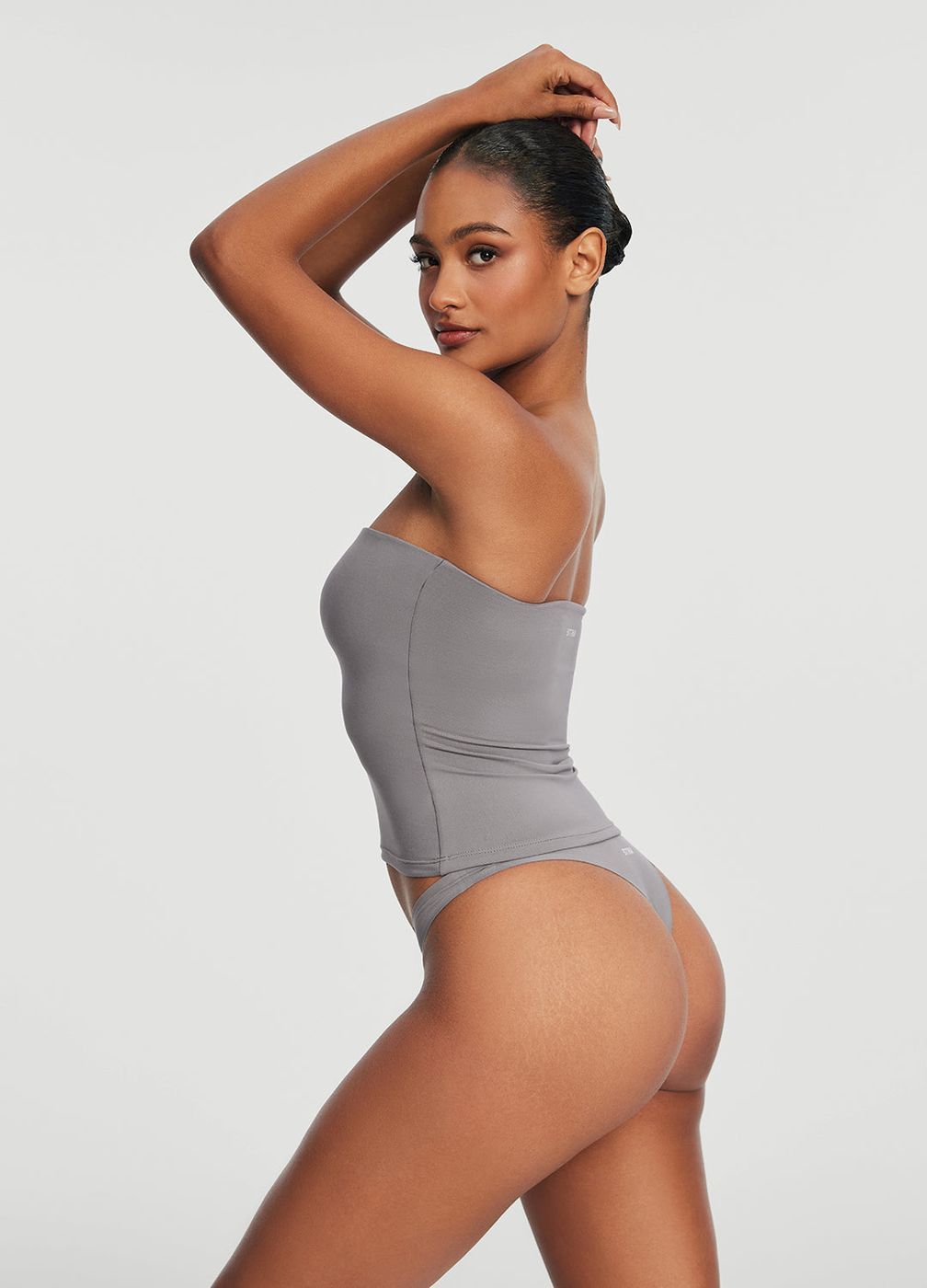 Full-length Tube Top in Cool Gray, detail