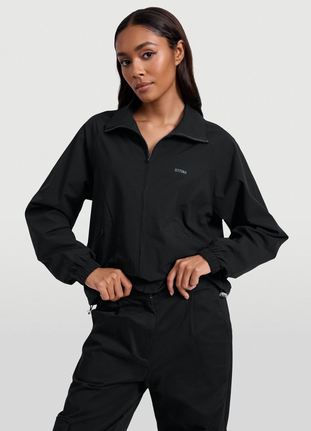 Funnel-neck Jacket in Black, second view
