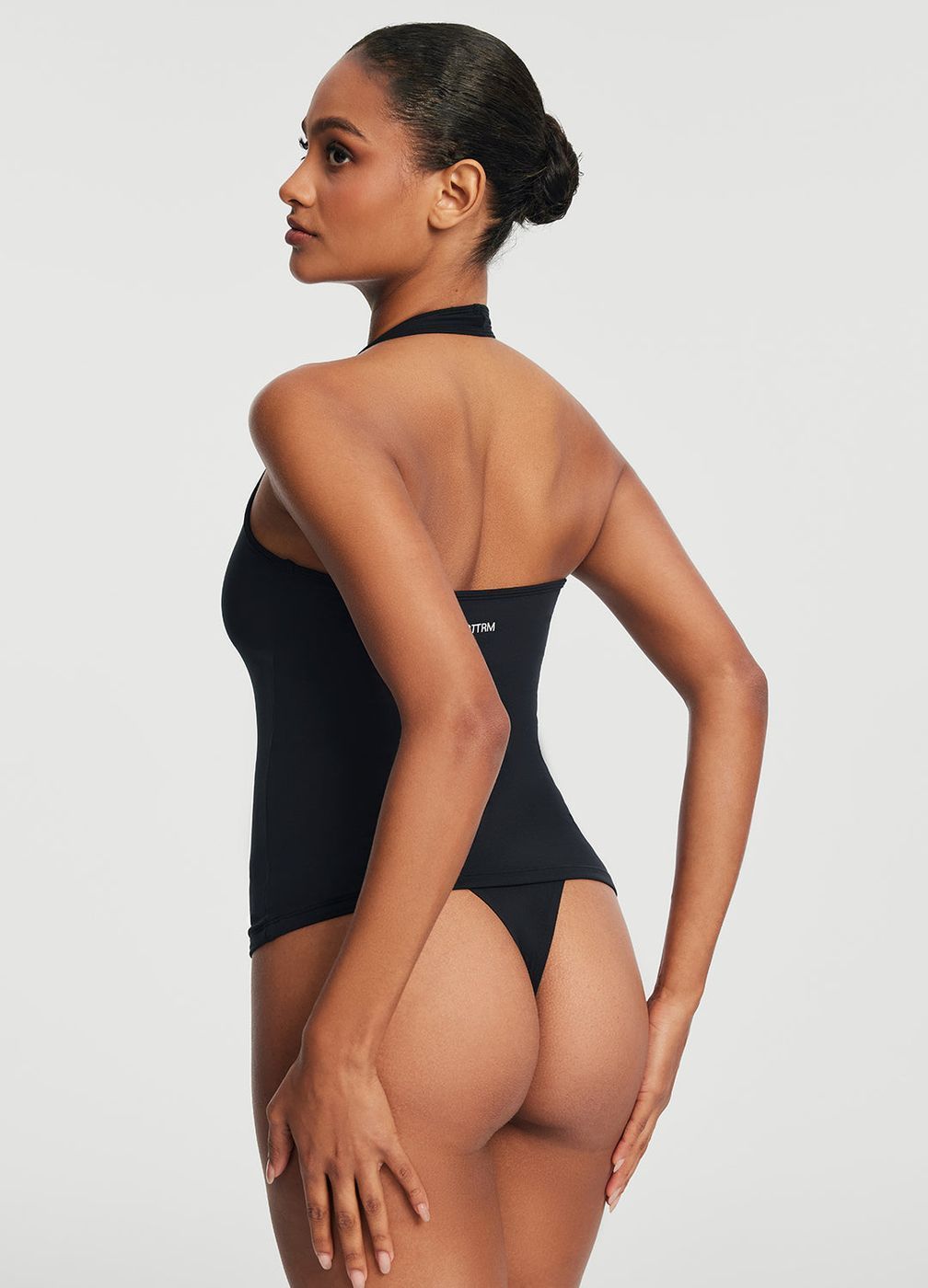 Halter Neck Tank Top in Black, second view