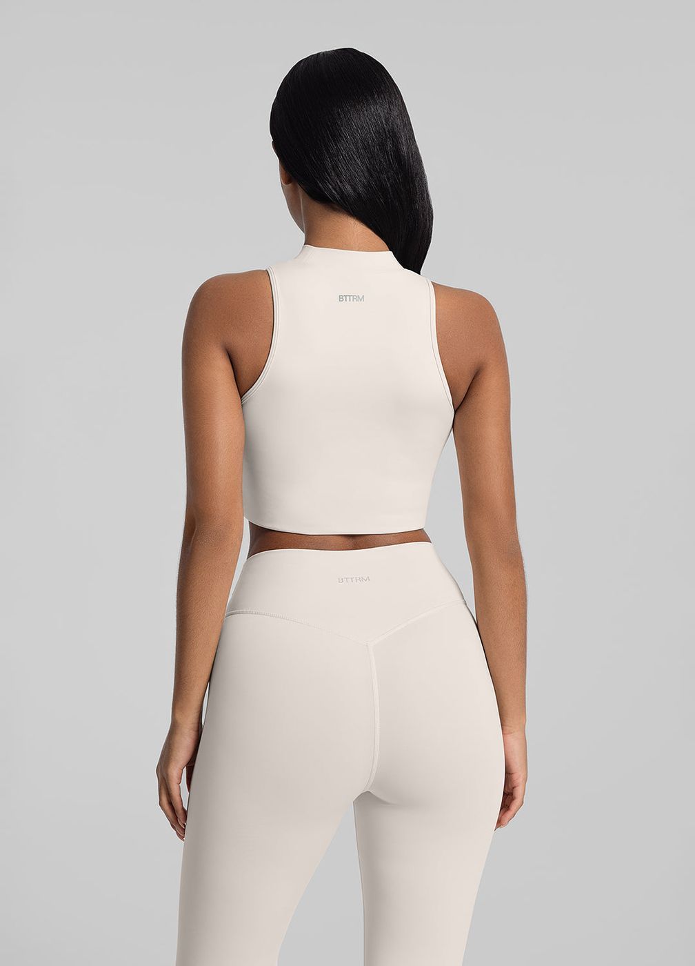 High-neck Crop Top in Ivory, detail