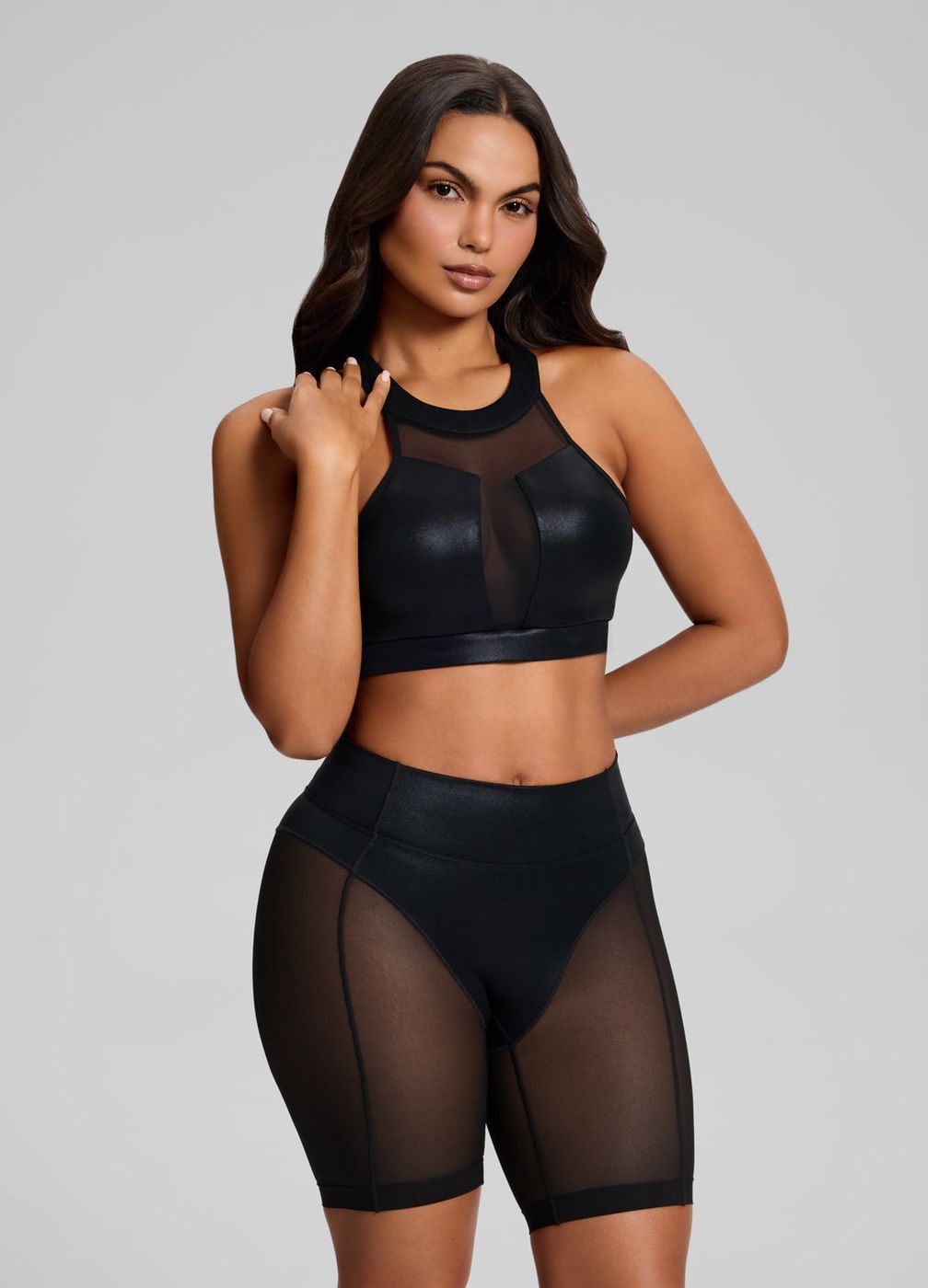 High-neck Top in Black, second view