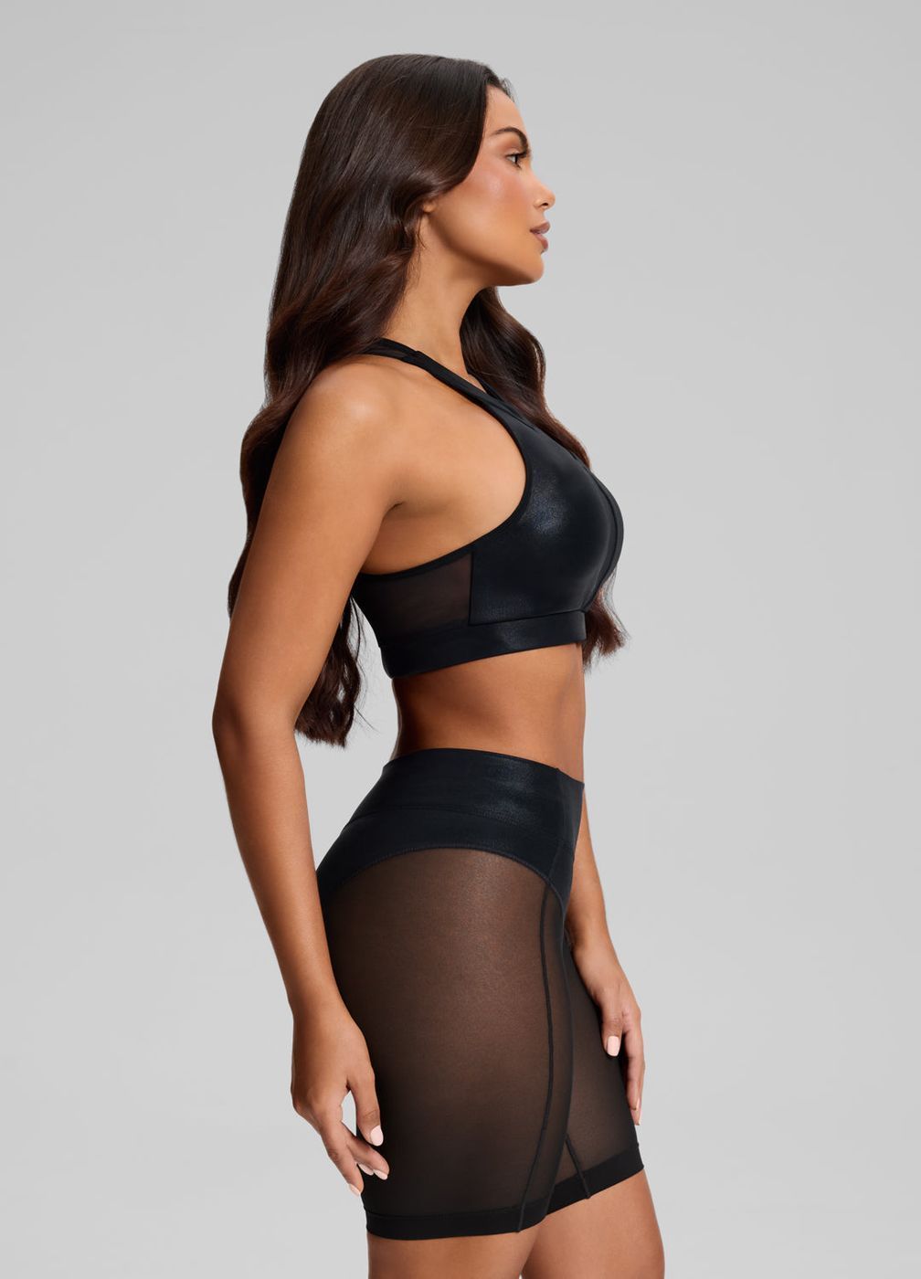 High-neck Top in Black, detail