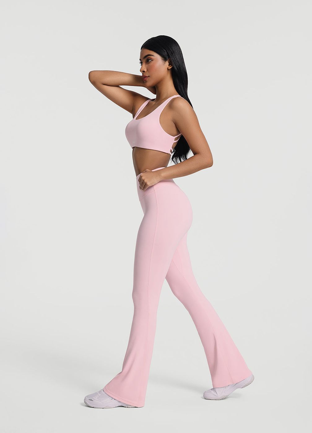 High Waist Leggings in Ballet Pink, second view