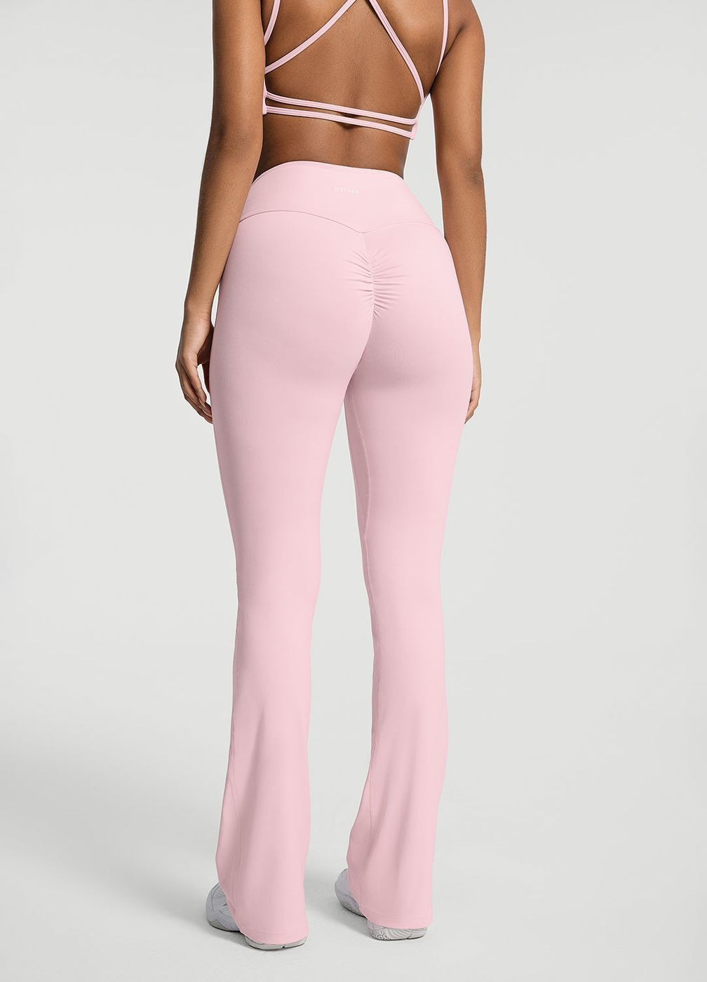 High Waist Leggings in Ballet Pink, detail