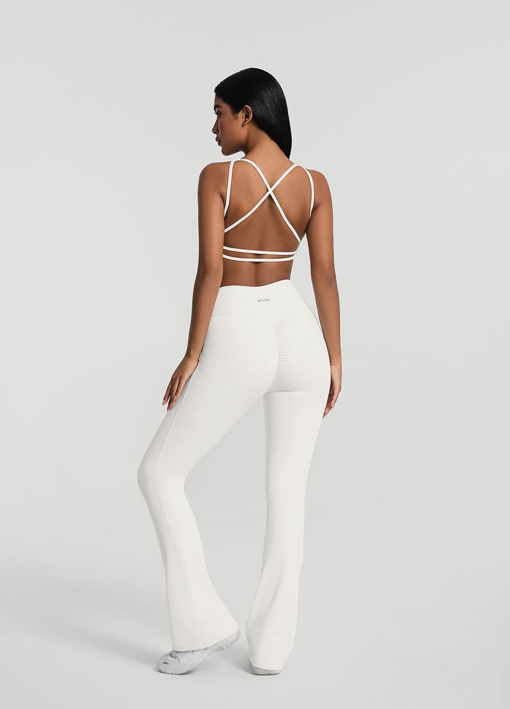 High Waist Leggings in White, detail