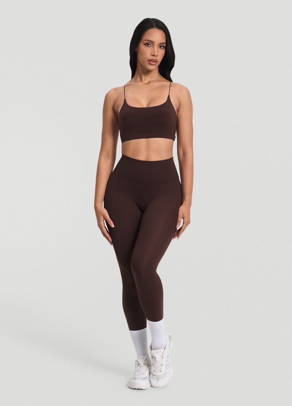 High-waisted ⅞ Leggings in Chocolate, second view