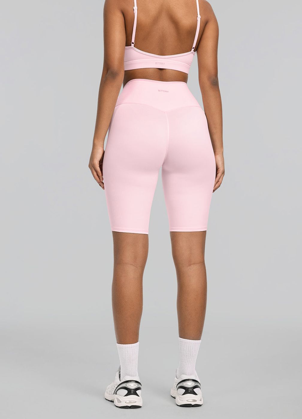 High-waisted Bike Shorts in Ballet Pink, second view