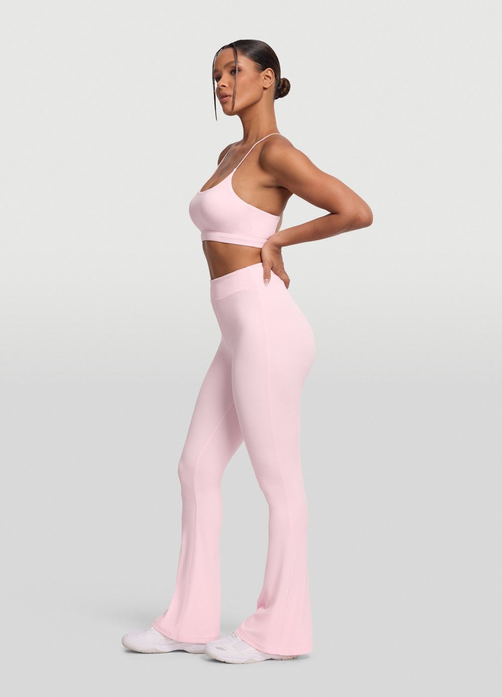 High-waisted Flared Leggings in Ballet Pink, second view
