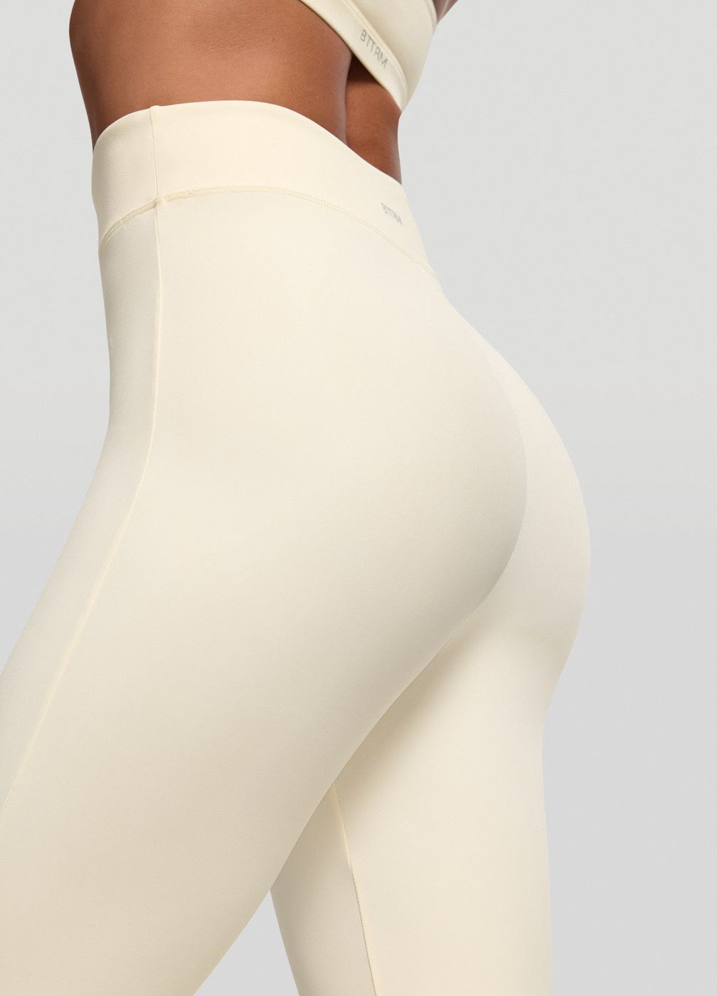 High-waisted Flared Leggings in Creamy Vanilla, front view