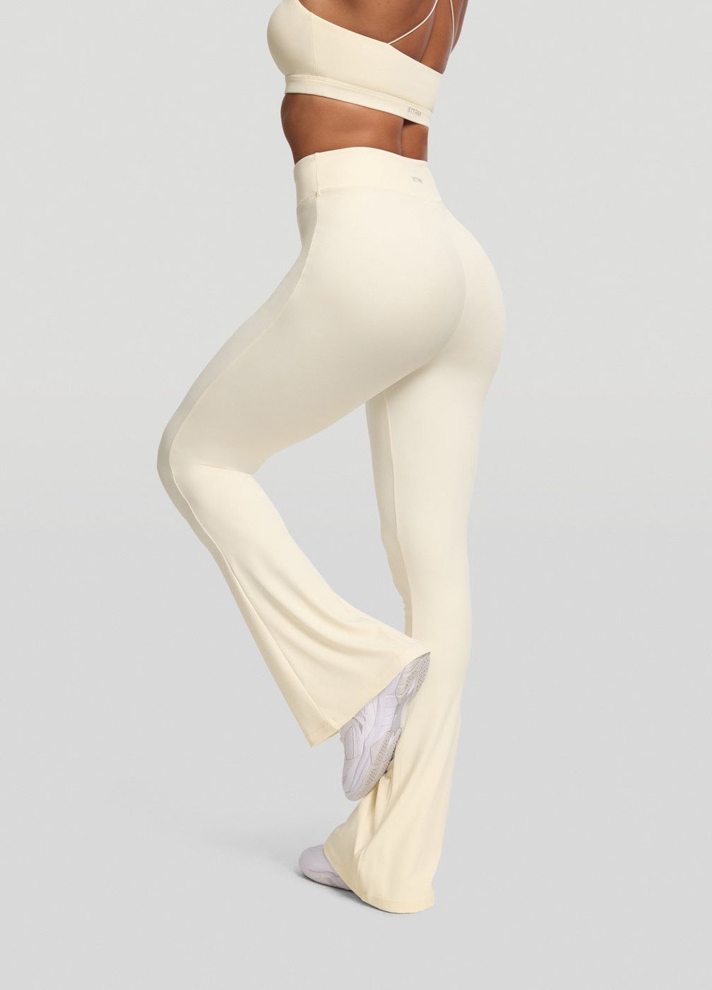 High-waisted Flared Leggings in Creamy Vanilla, second view