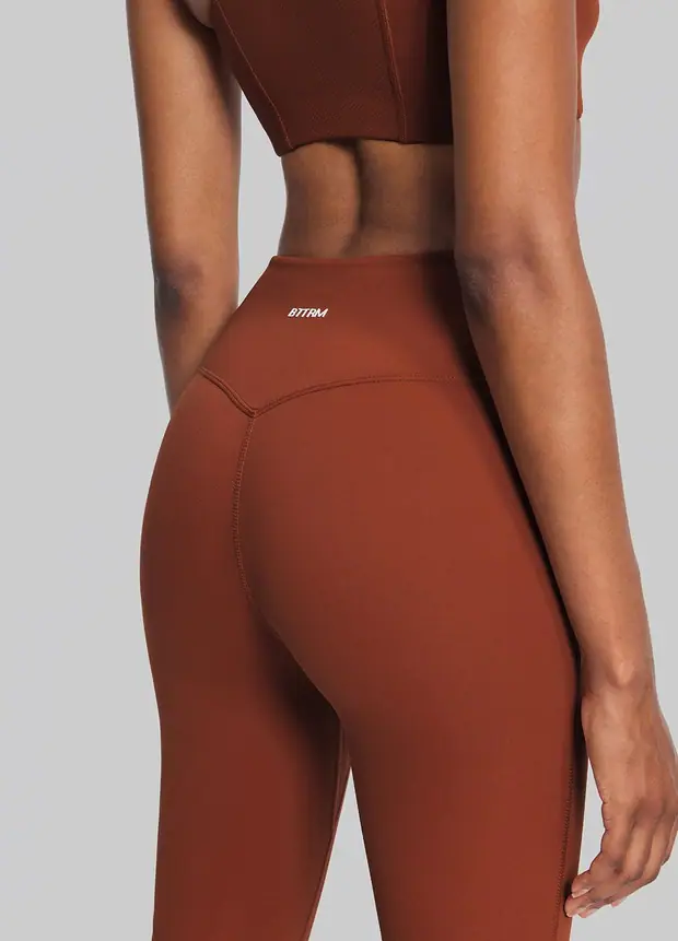 High-waisted Mesh Leggings in Rust Brown, front view